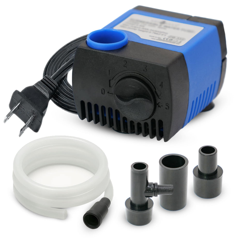 JAJALE 80GPH submersible pump compact size for discreet aquarium installation and quiet flow.