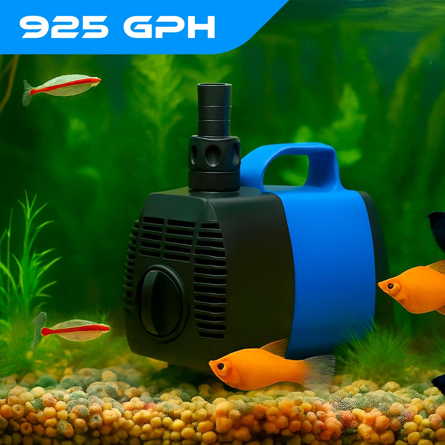 JAJALE adjustable-flow-control tailors fountain and hydroponics water movement.