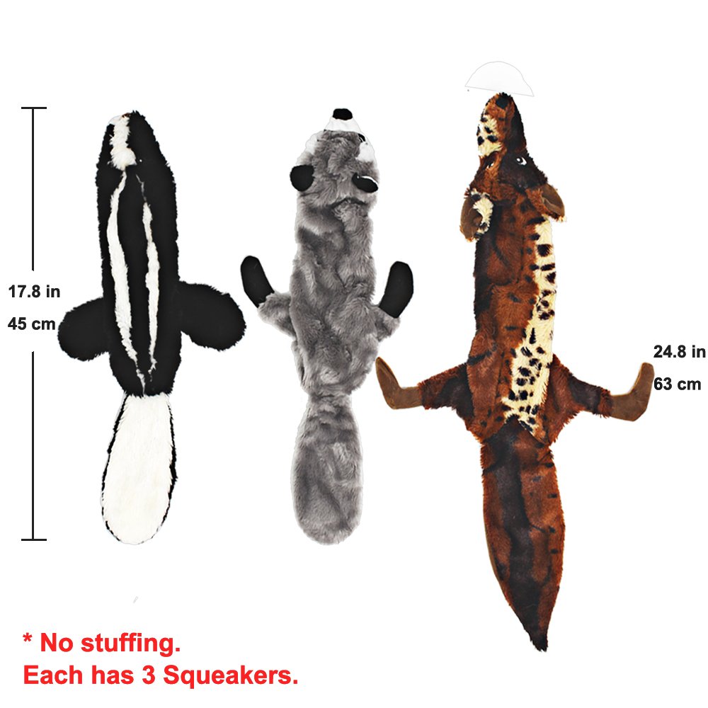 Jalousie 5 Pack wolf no-stuffing squeaky toy for indoor fetch
