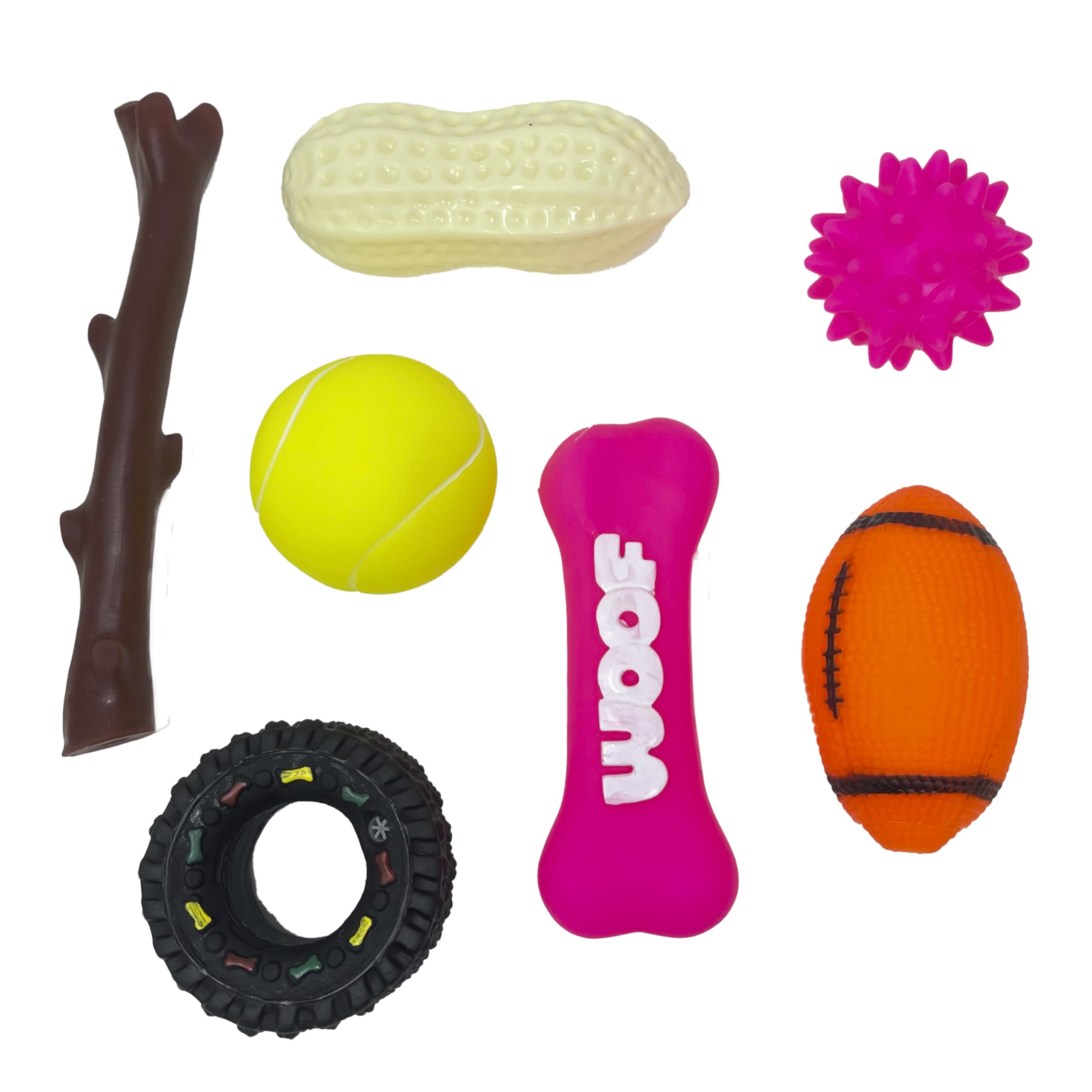 Jalousie dog squeaky toys packaging view bulk bundle