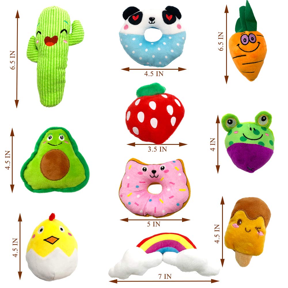 Jalousie plush dog toy variety showcasing soft textures and colors.