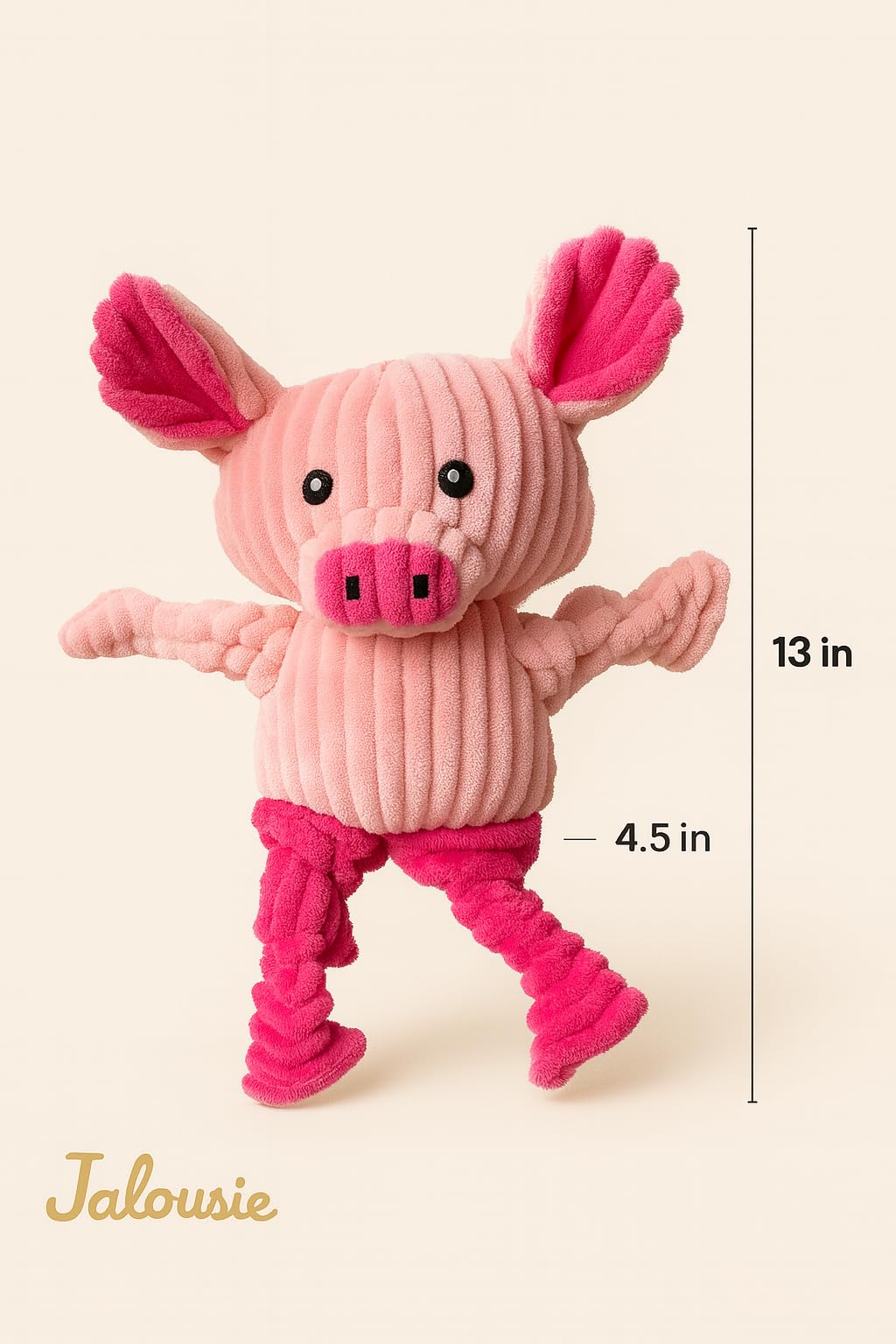 Jalousie plush toy close-up showing soft corduroy fabric