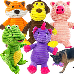 Jalousie plush dinosaur toy for dogs with durable squeak and play