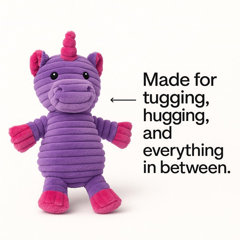 Jalousie plush monkey toy for dogs with squeak encouraging interactive play
