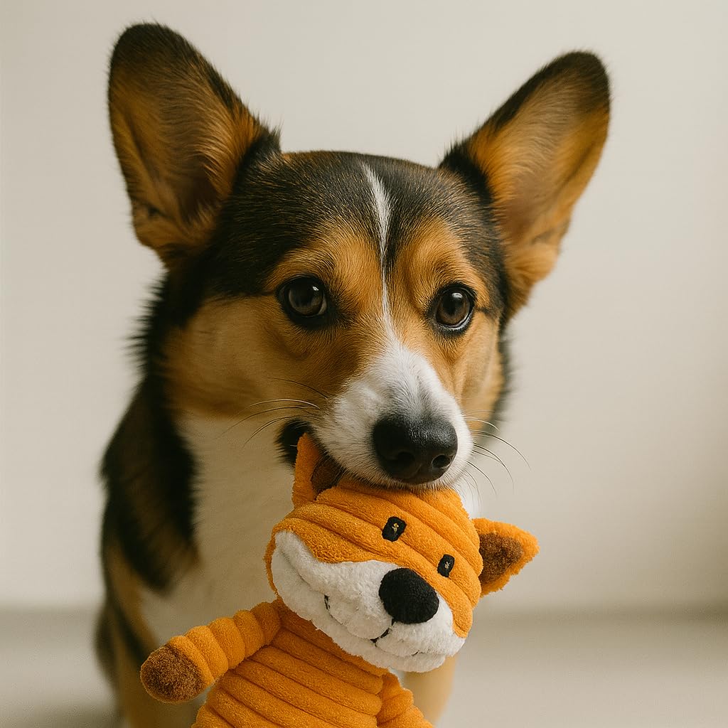 Jalousie plush raccoon toy for dogs with soft fabric and squeak fun