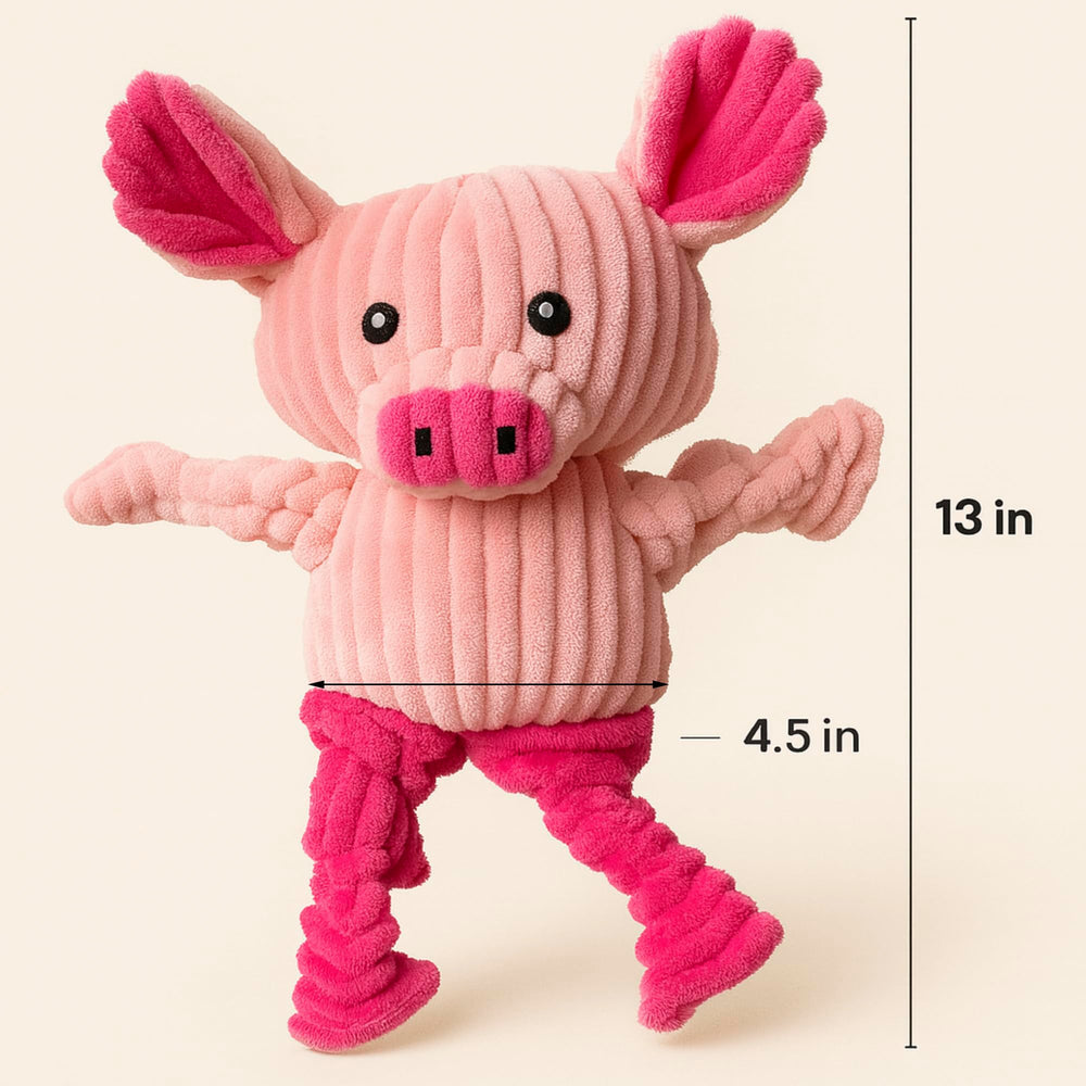 Jalousie plush toy features reinforced seams for longer-lasting fun.