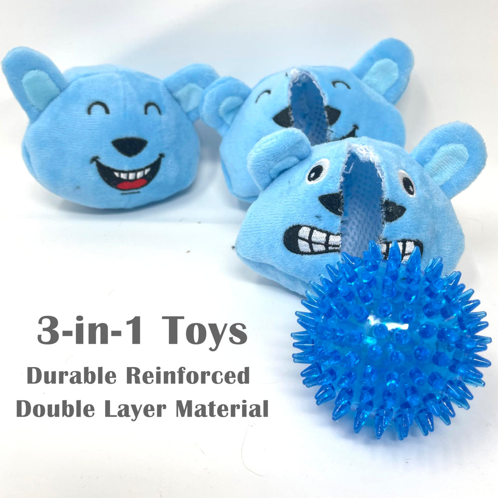 Jalousie colorful squeaky ball with textured surface for fun and stimulation.