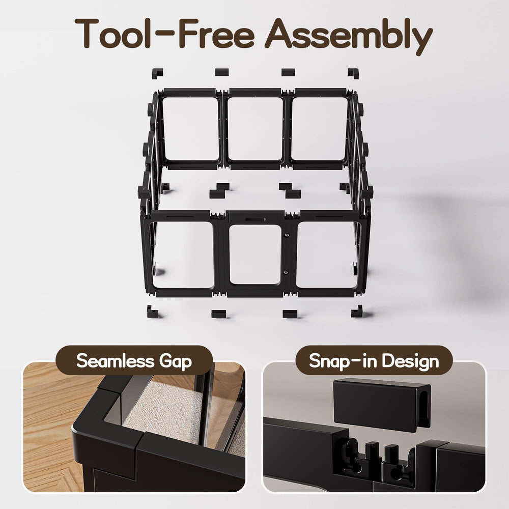 Jalove DIY-friendly playpen panels snap into various shapes