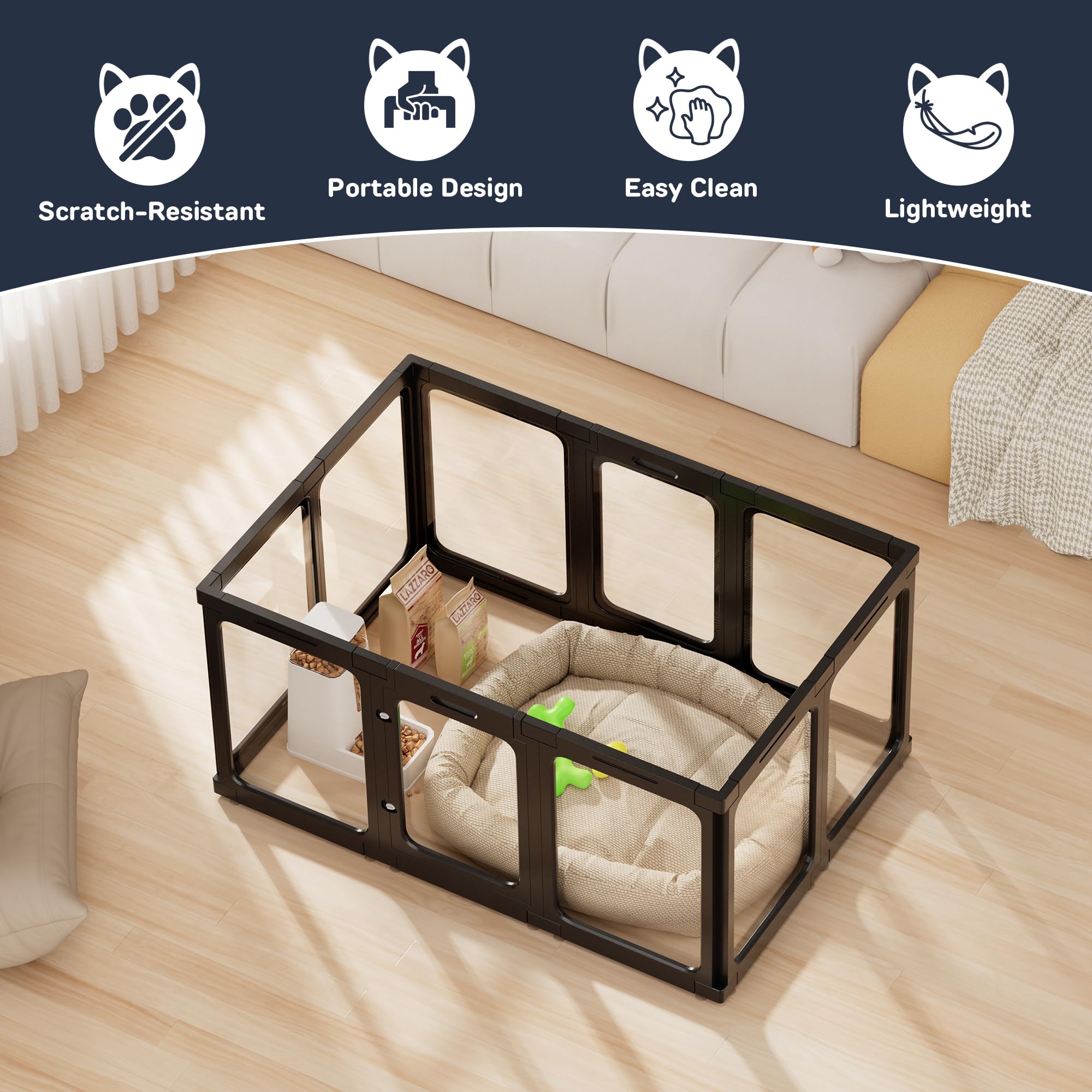 Jalove multi-pet playpen works for dogs, cats, rabbits and more.