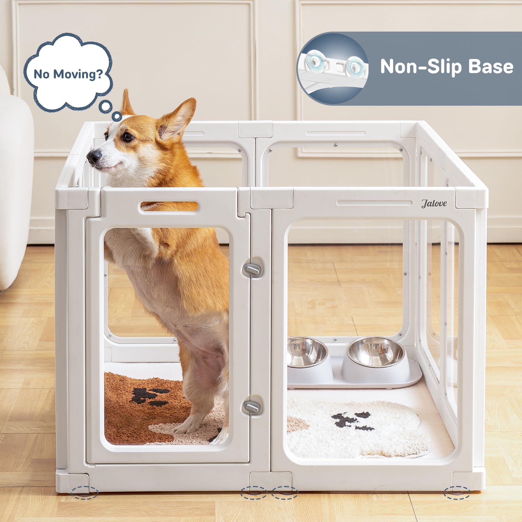 Jalove puppy playpen foldable storage for portable setup.