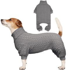 Jamktepat dog sweater grey turtleneck front view showing warm, everyday comfort