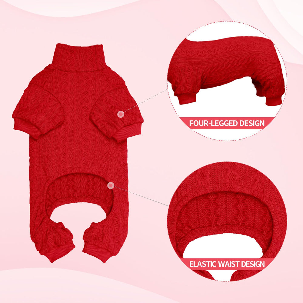 Jamktepat dog sweater red color warmth boosts visibility during low light strolls