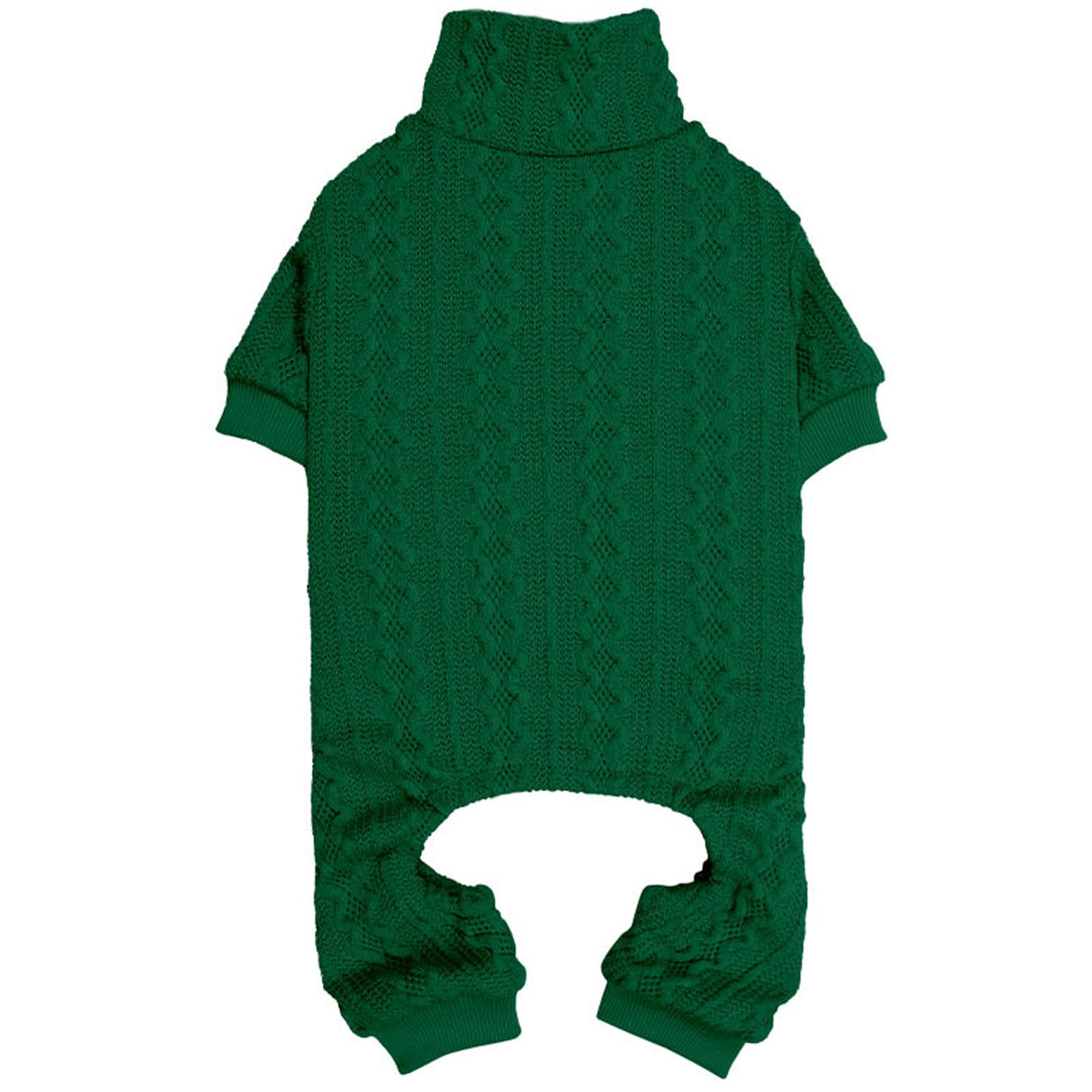 Jamktepat dog sweater turtleneck green front view keeps your pup warm on chilly mornings.