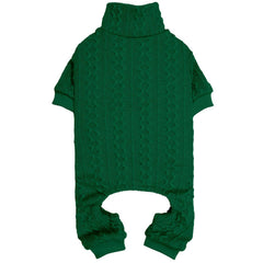 Jamktepat dog sweater turtleneck green front view keeps your pup warm on chilly mornings.