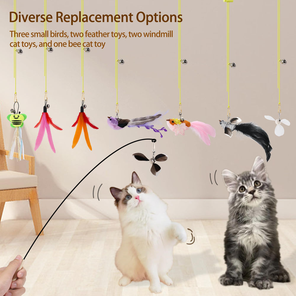 Janbenty cat toy replacement-bird demonstrates secure attachment for extended play.