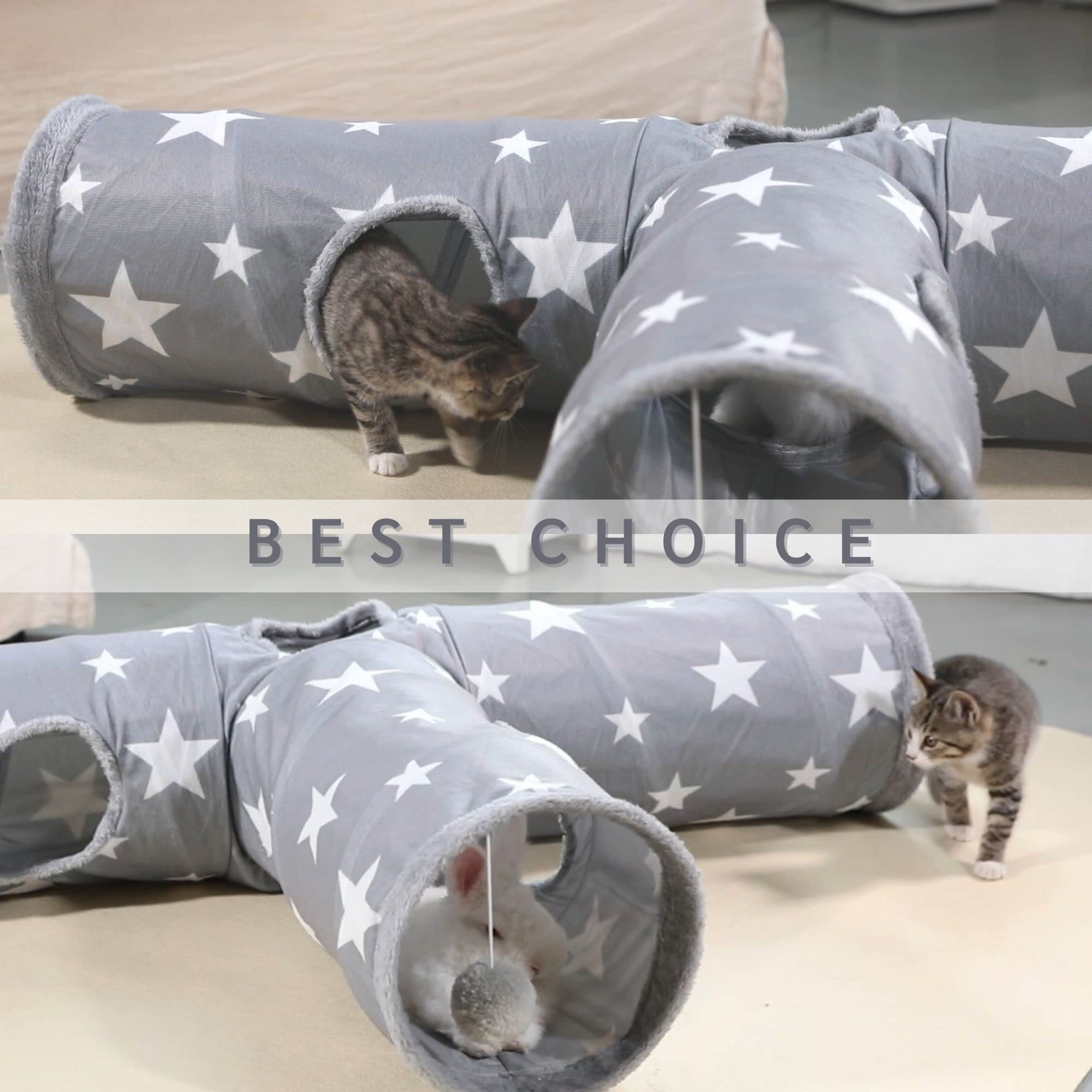JanYoo Bunny Tunnel star multi pet play illustrates shared fun for two critters