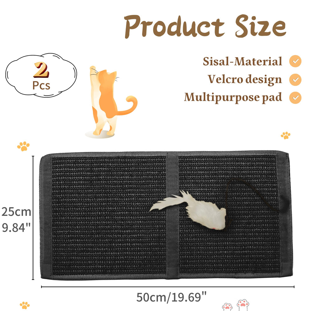 JanYoo two-pack cat scratcher mats on a table leg in use, protecting furniture.