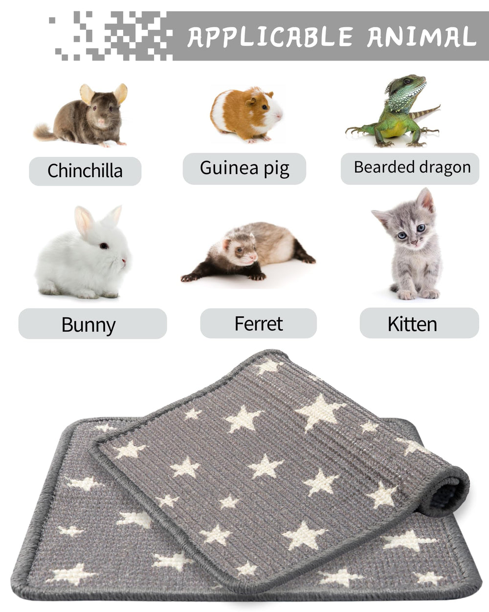 JanYoo rabbit scratcher mat easy-clean design keeps cages tidy and surfaces protected