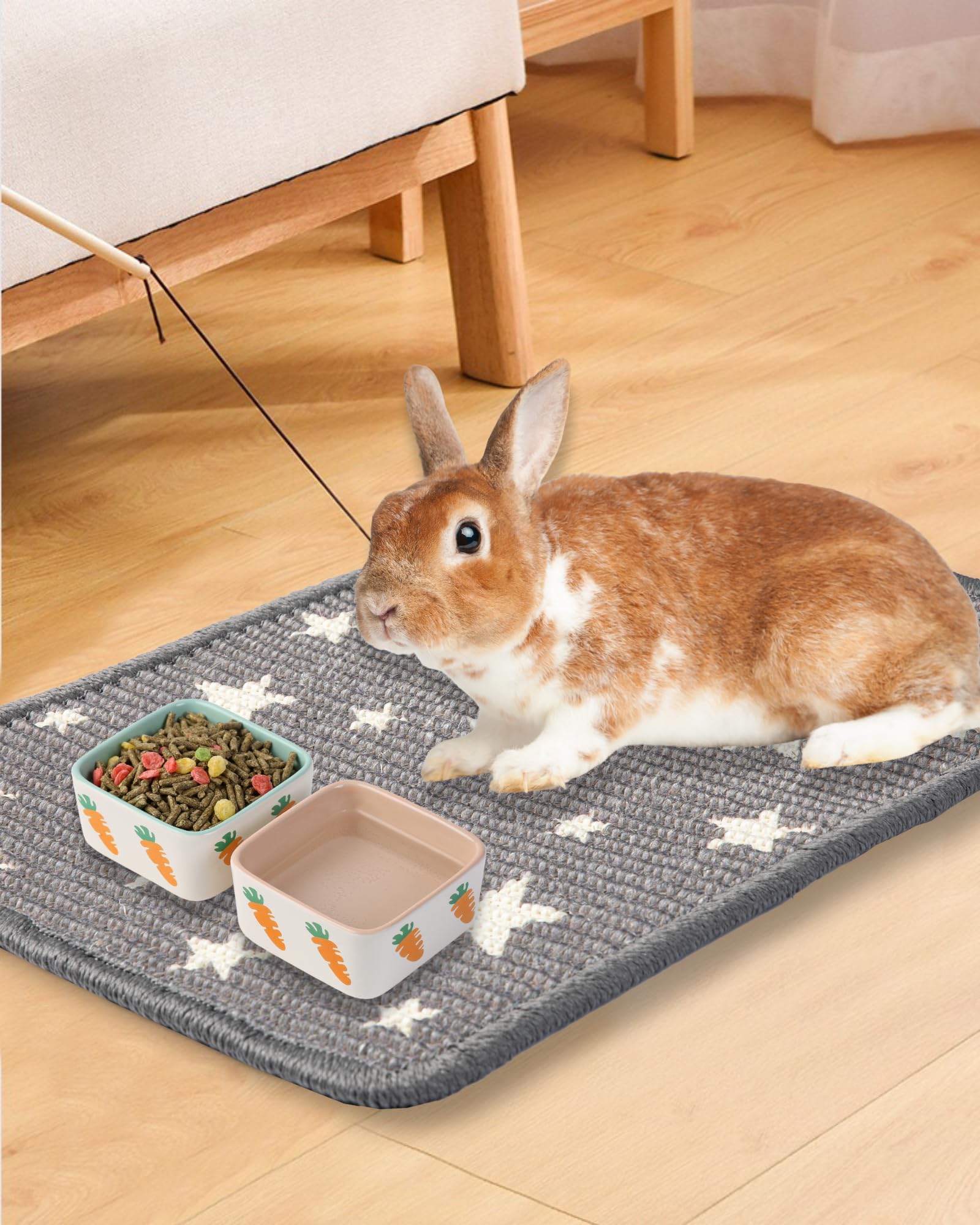 JanYoo rabbit scratcher mat rest area invites calm lounging and gentle claw care