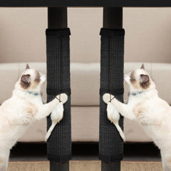 JanYoo sisal cat scratcher mat in black close-up shows a durable surface for claws and play.
