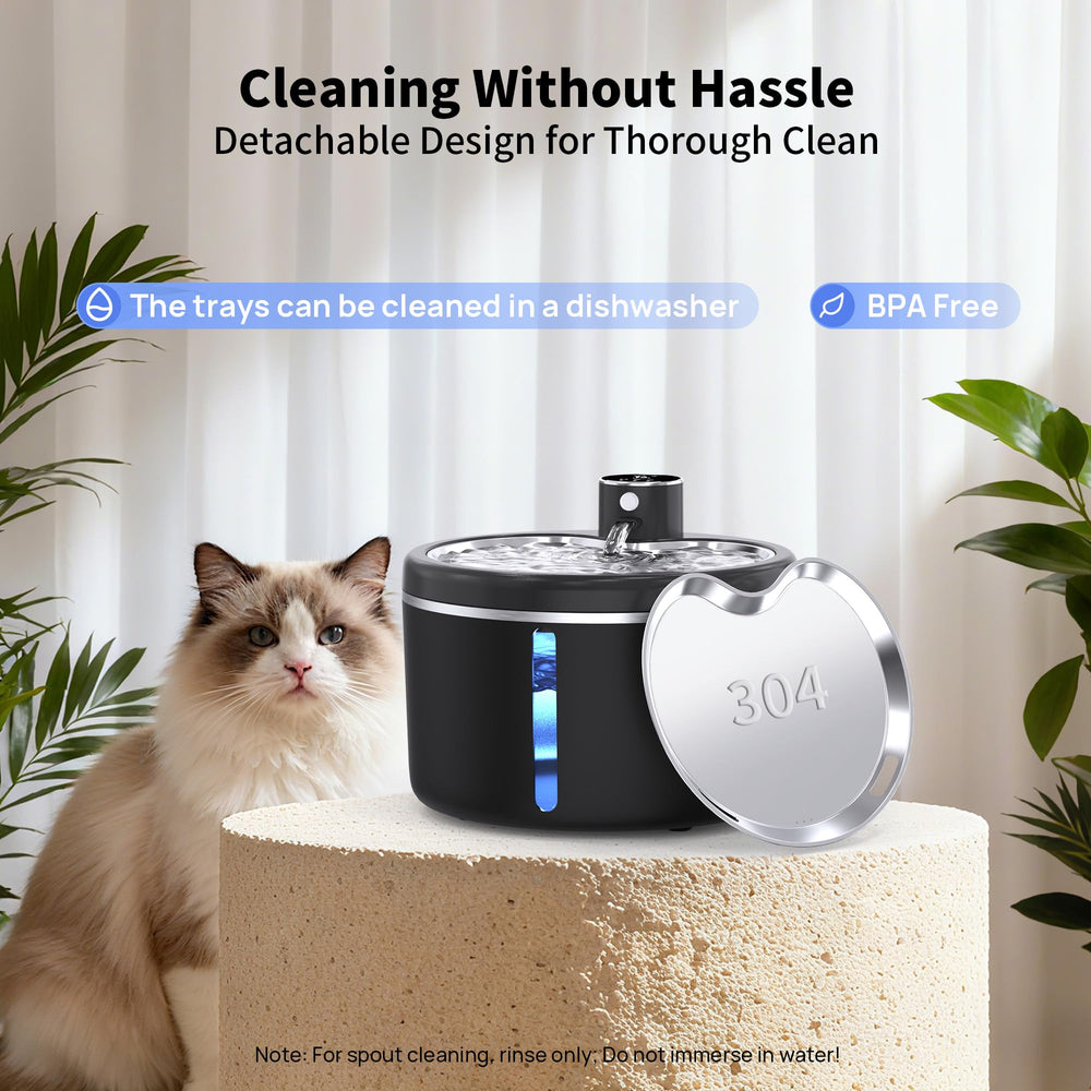 Jaojcoe cat fountain cordless daily-use view demonstrates versatile placement for busy households.