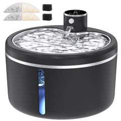 Jaojcoe cordless fountain side view showing compact placement options