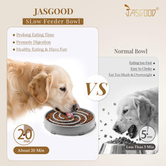 JASGOOD spiral maze design invites foraging-style feeding to engage dogs.