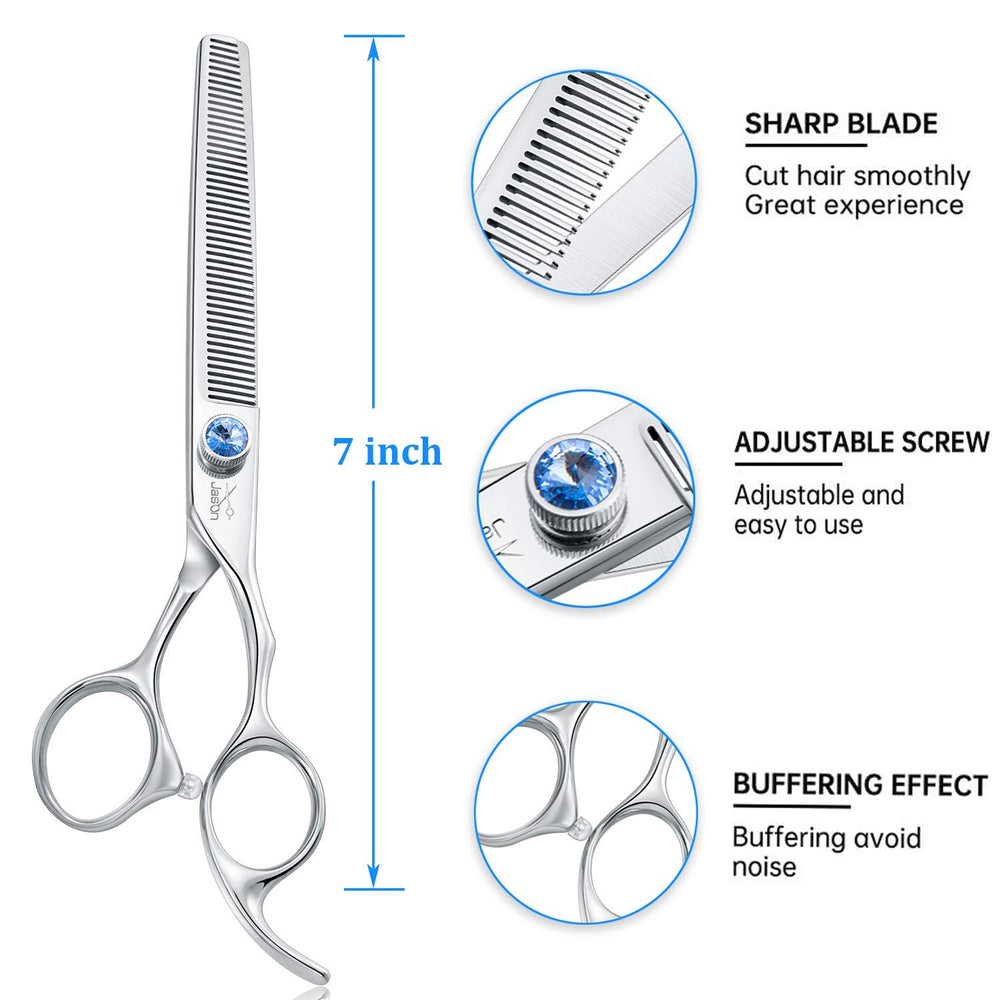 JASON 50-teeth texturizing blade enables seamless blending around the face.