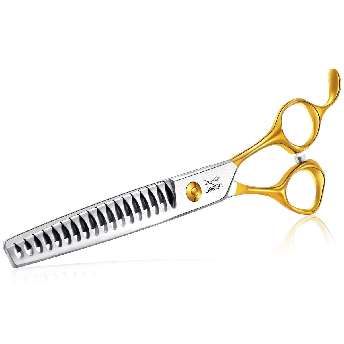 JASON chunkers 7.5 inch blades close-up for smooth, natural finish in dog and cat grooming