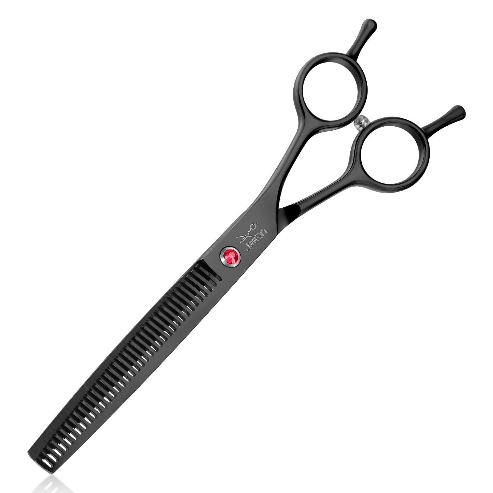 JASON 7.5-inch thinning scissor close-up for precise pet thinning.