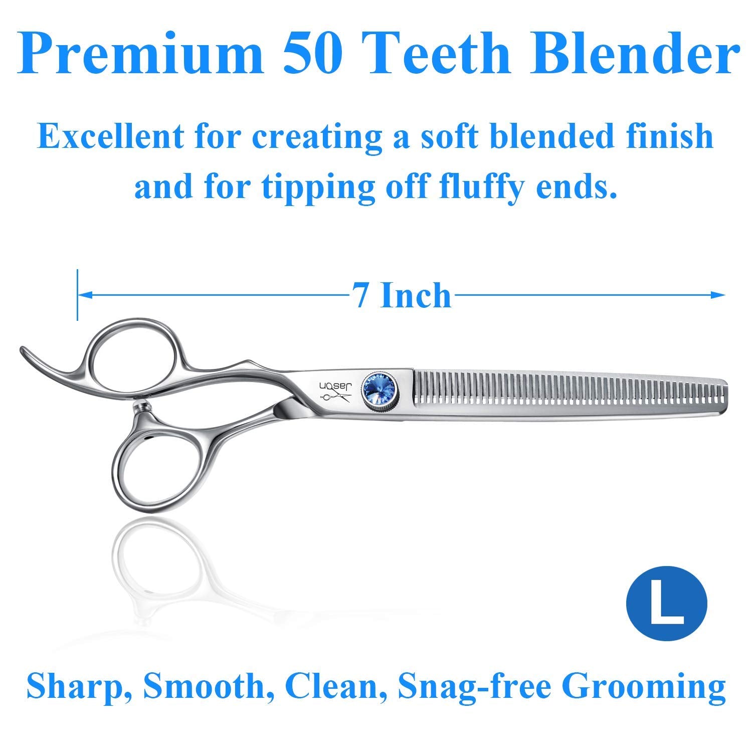 Jason 7-inch 50-tooth blending scissors thinning with smooth feathering.