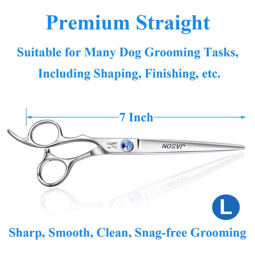 Jason 7-inch straight grooming scissors deliver clean, even trims.