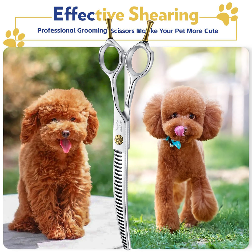 JASON 7-Inch dog grooming shears gift packaging suggests a thoughtful grooming gift.
