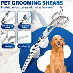 JASON adjustable screw and muffler on dog grooming scissors reduces noise.