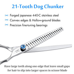 JASON chunkers shears 21-teeth detail for a softer natural finish.