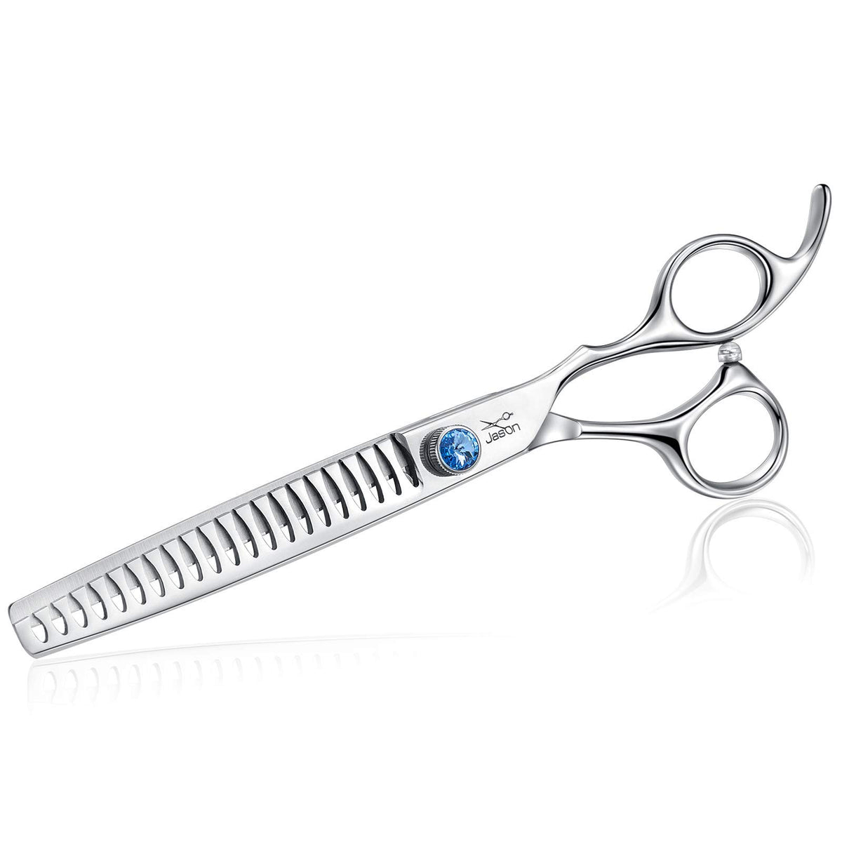 JASON chunkers shears 7in blades close-up for precise dog trims.