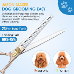 Jason thinning shear with diamond screw for precise tension adjustment.