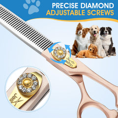 JASON dog grooming scissors adjustable screw ensures consistent tension.