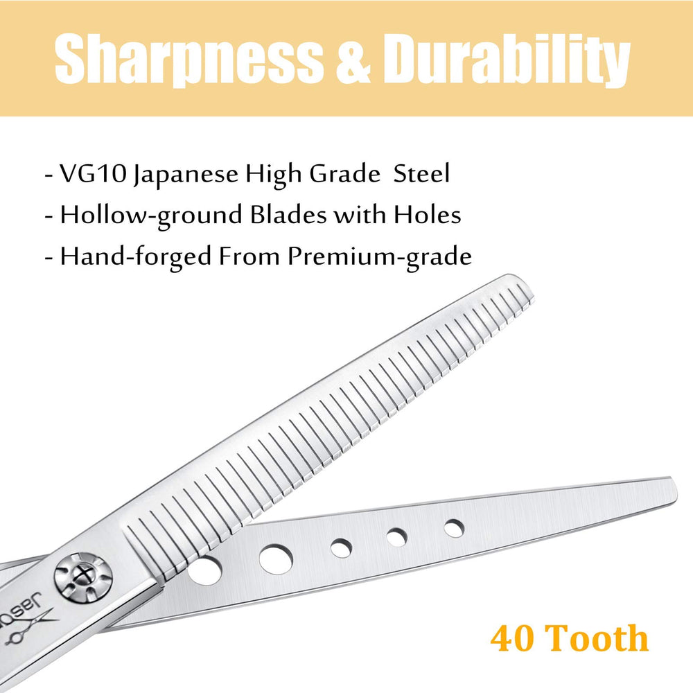 JASON grooming scissors with adjustable tension for precise control.