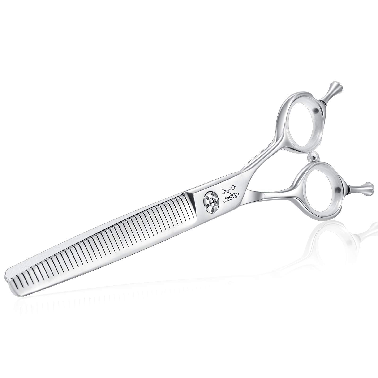 JASON dog grooming scissors with ergonomic handles offer comfortable extended use.
