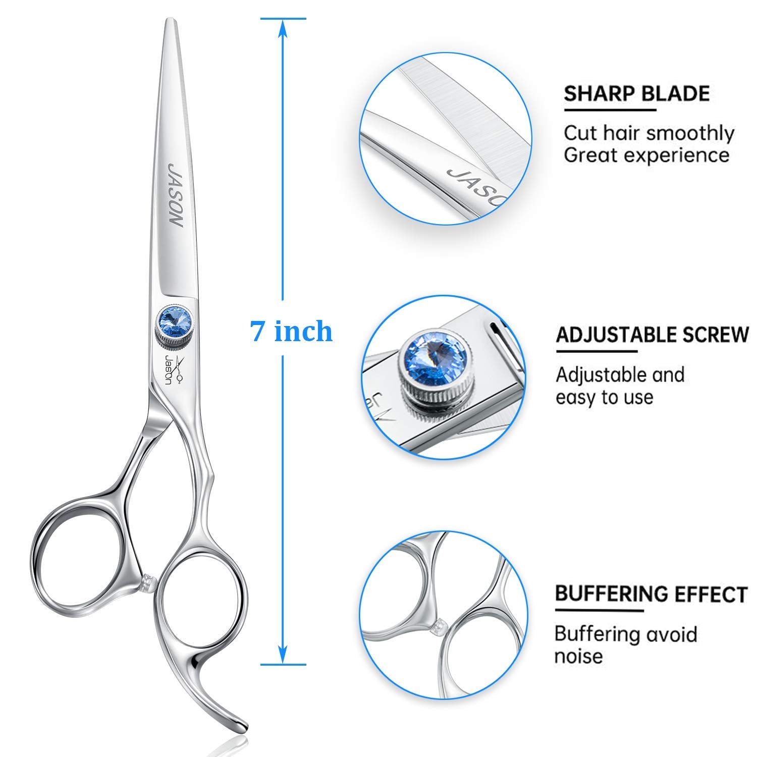 JASON dog grooming scissors offset handle for ergonomic comfort during long sessions