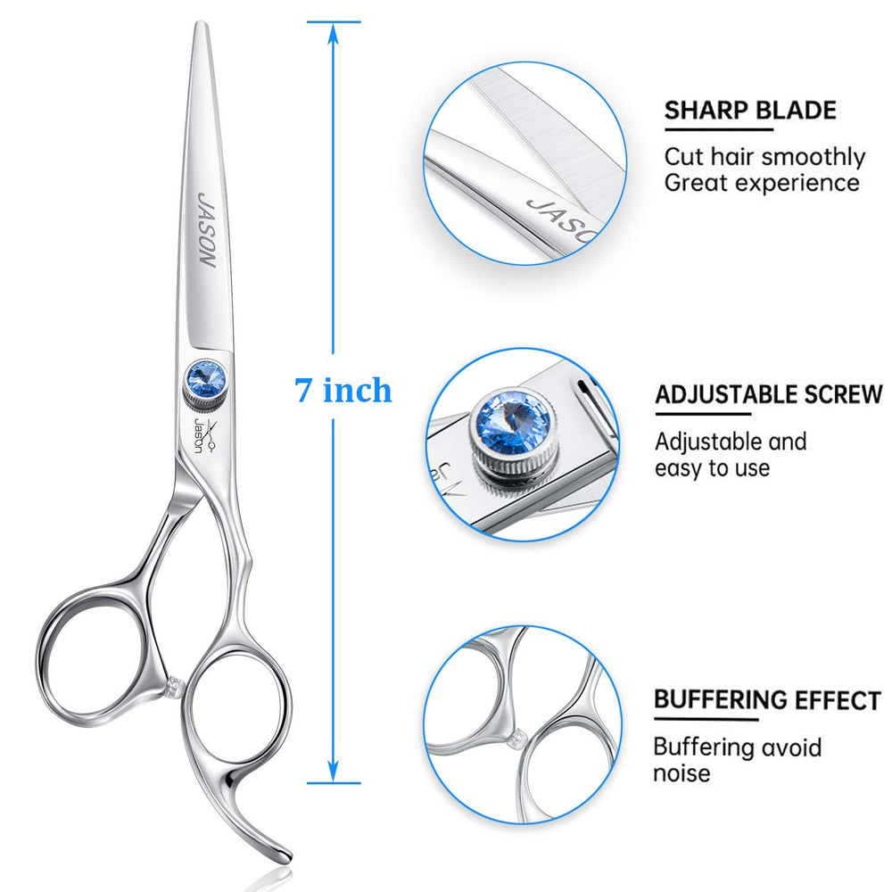 JASON dog grooming scissors offset handle for ergonomic comfort during long sessions