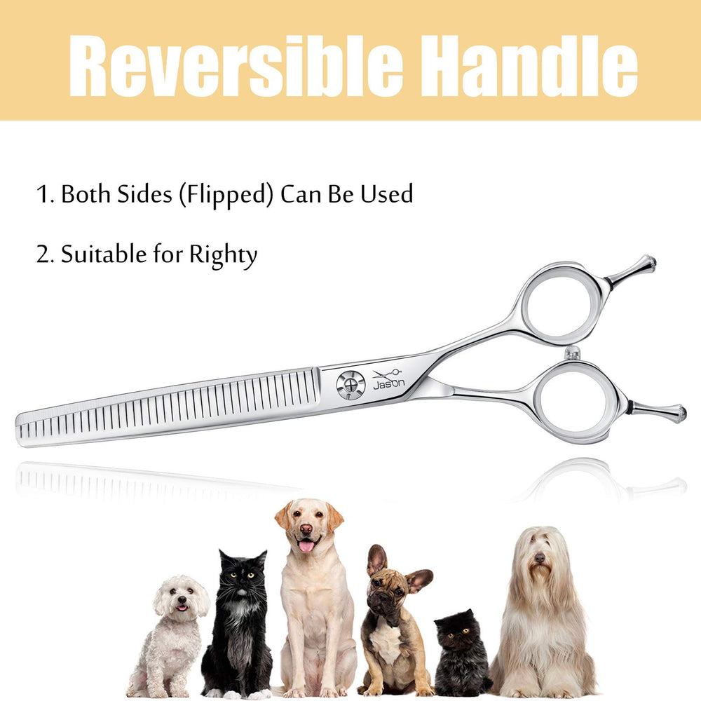 JASON dog grooming scissors feature precision 440C blades for clean cuts.