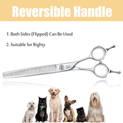 JASON dog grooming scissors feature precision 440C blades for clean cuts.