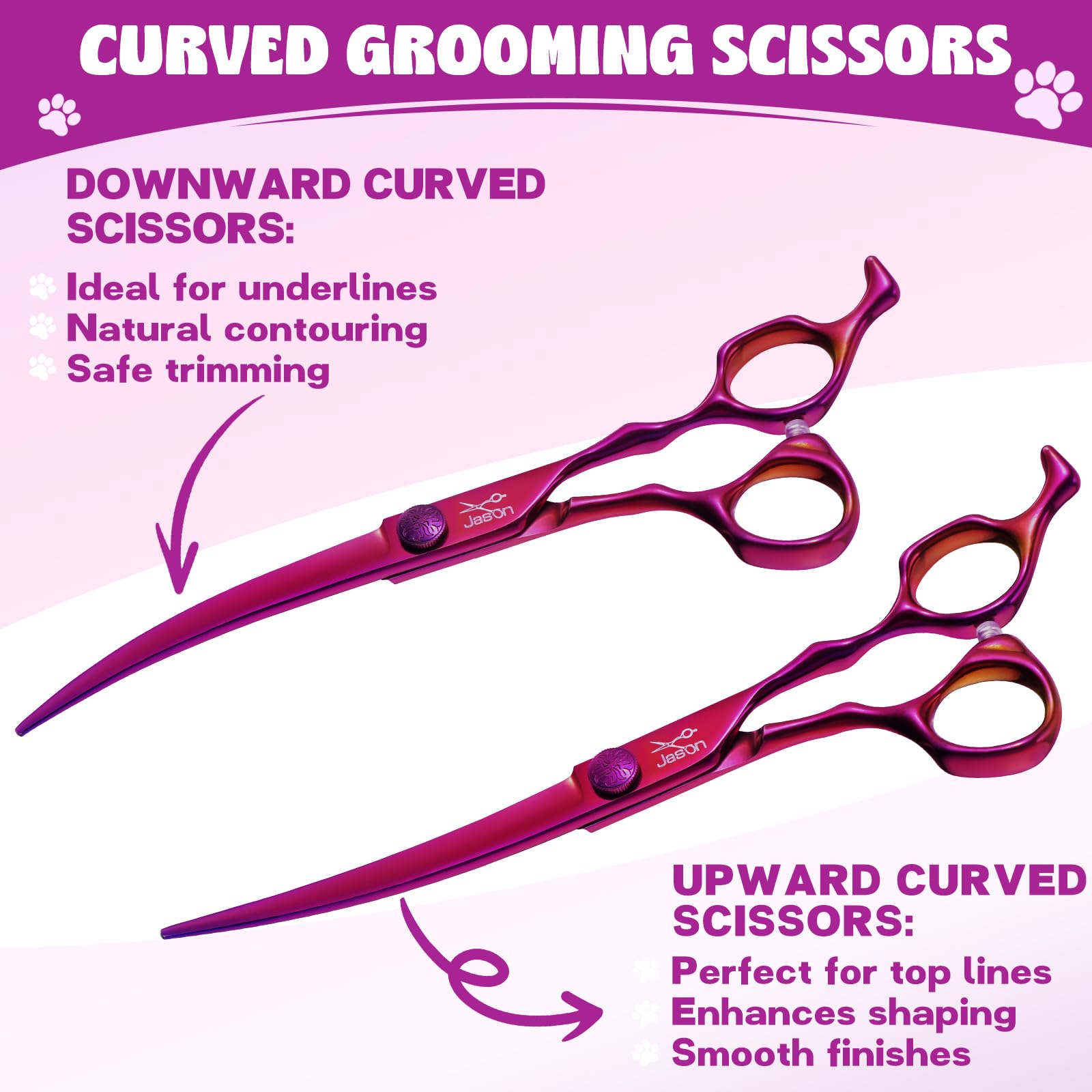 Jason straight scissors for clean, crisp lines on the body coat