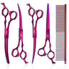 Jason dog grooming scissors set up-curved for gentle shaping around faces and ears
