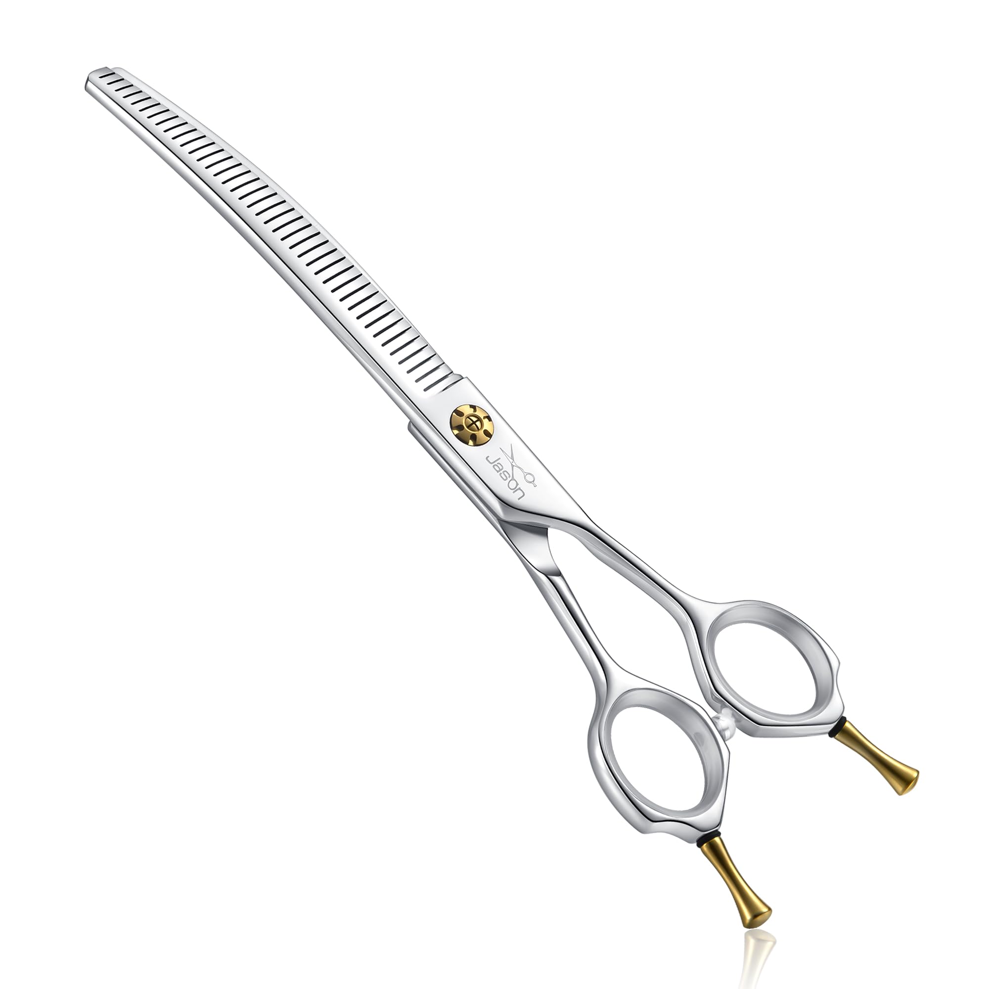 JASON dog thinners 7-inch down-curved blades for precise thinning during grooming sessions