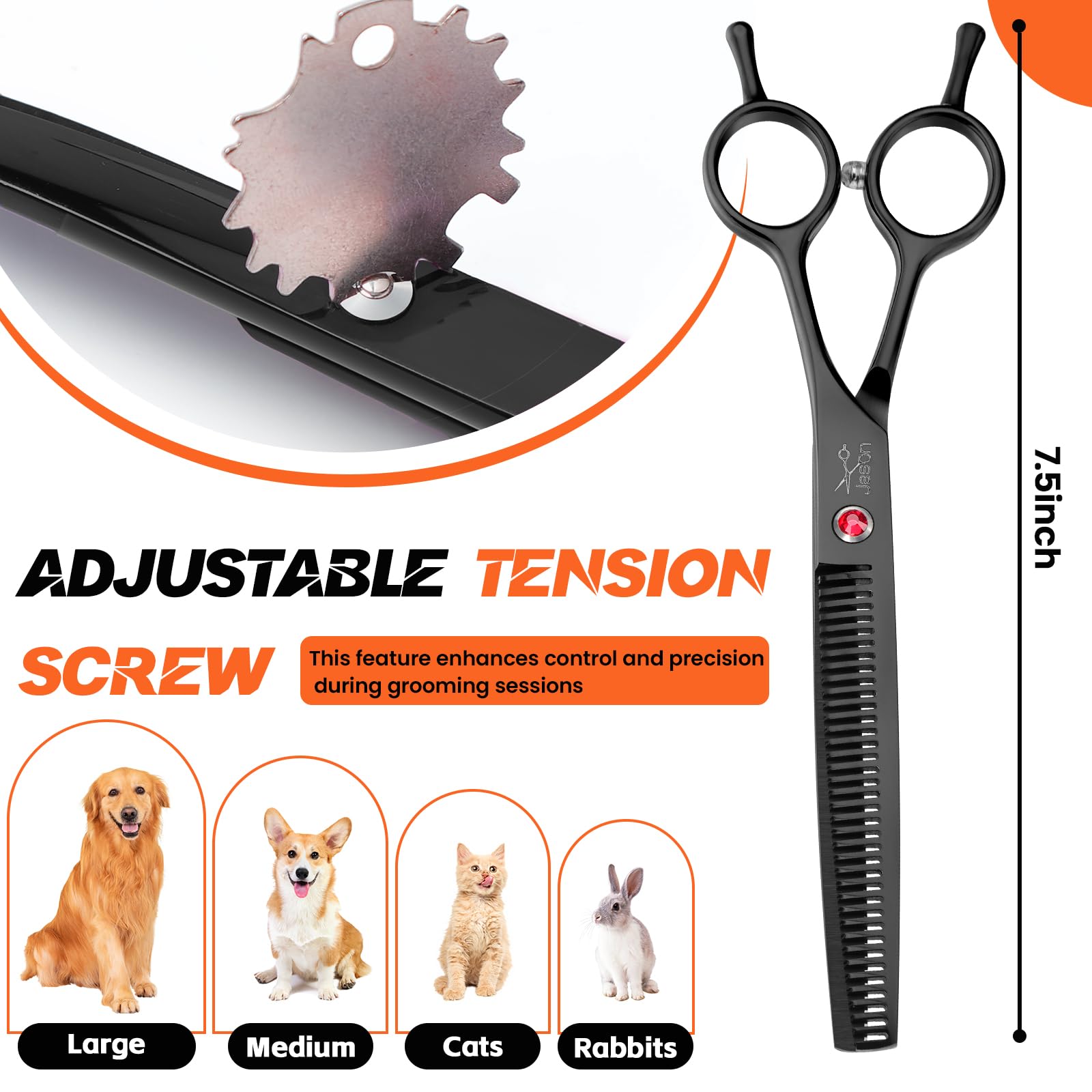 JASON ergonomic-handle shot demonstrates comfort during long grooming sessions.