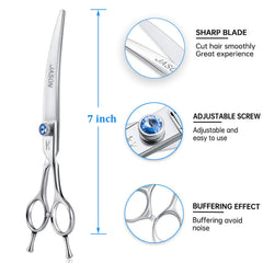 JASON jewelled screw detail on right-handed scissors provides secure, easy adjustment.