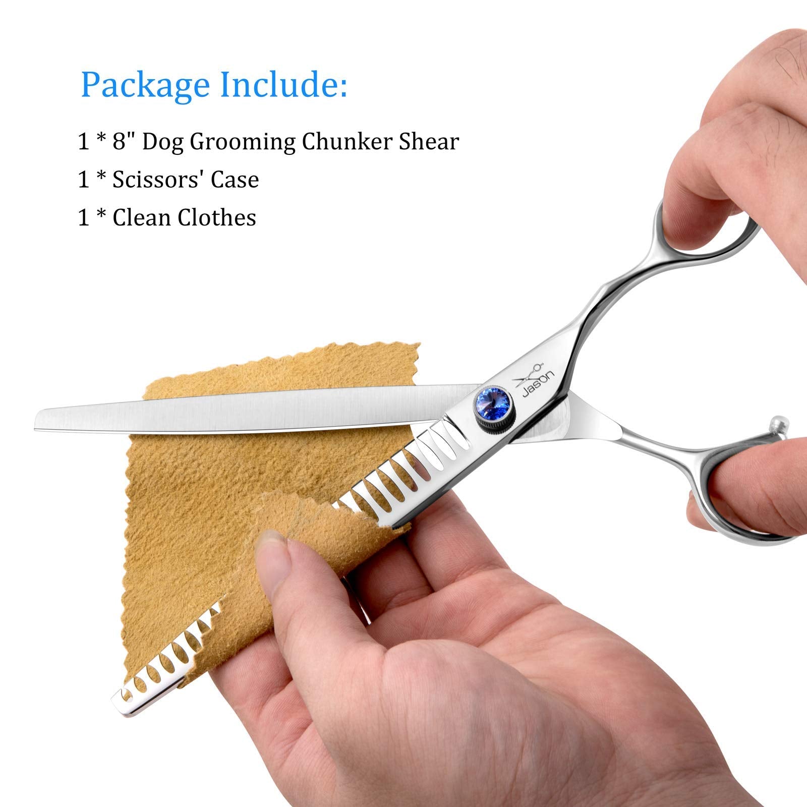 JASON lightweight ergonomic dog shears reduce fatigue during grooming sessions.